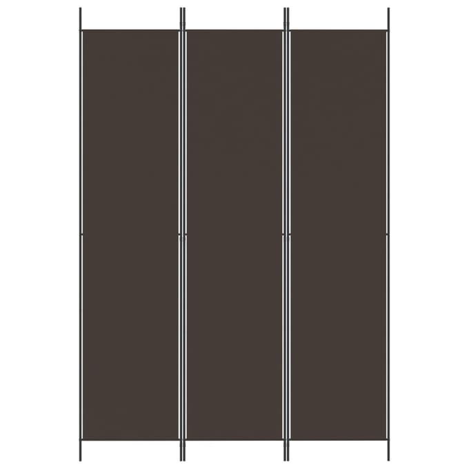 vidaXL - Kamerscherm - met - 3 - panelen - 150x220 - cm - stof - bruin