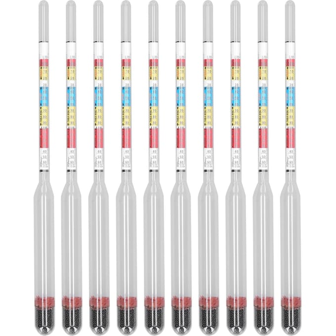 10 Stuks Wijnmaken Meter Thuis Brouwen Bier Hydrometer Maatcilinder 3 Schalen Huishoudelijke Benodigdheden white