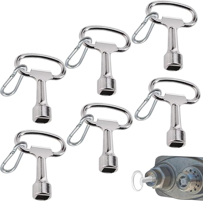 Multifunctionele Vierkante Sleutelset 8mm - 6 Stuks voor Verwarmingssystemen en Apparatuur