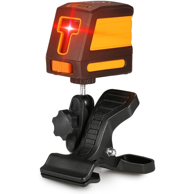 Zelfnivellerende 2-lijns rode laserwaterpas Professionele horizontale en verticale kruislijnnivellering With Bracket oranje
