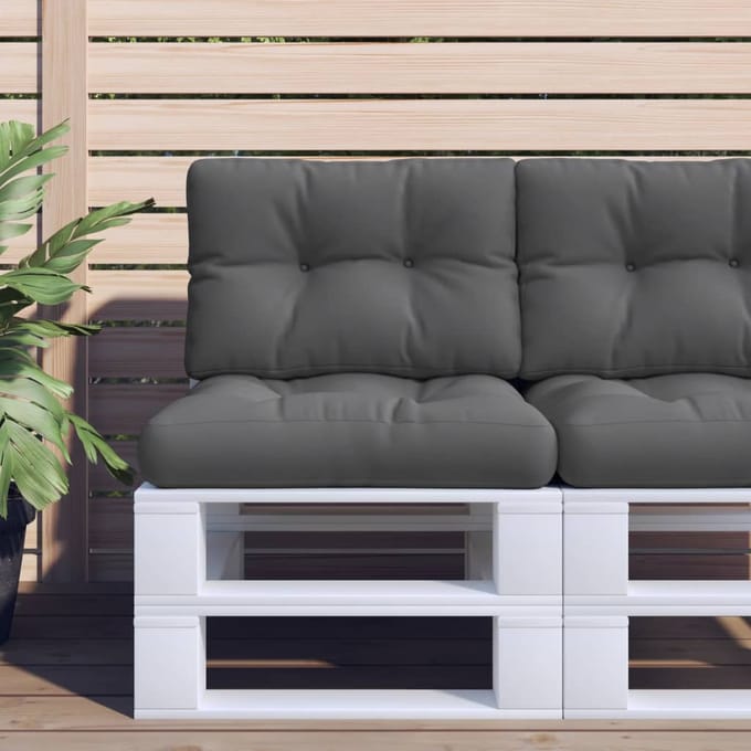vidaXL - Palletkussens - 2 - st - stof - antracietkleurig