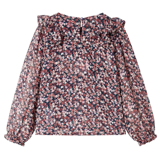 vidaXL - Kindershirt - met - lange - mouwen - 104 - donkerroze