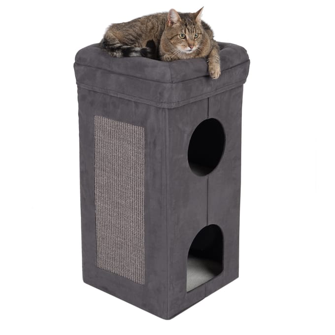 Soft'n Scratchy Krabtoren Opvouwbaar Donkergrijs/Wit H77 x L39 x B39 cm