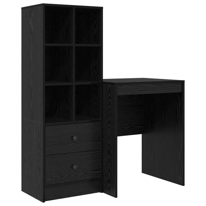 vidaXL - Bureau - Zwart - Eiken - 105,5 - x - 50 - x - 127 - cm - 2 - st