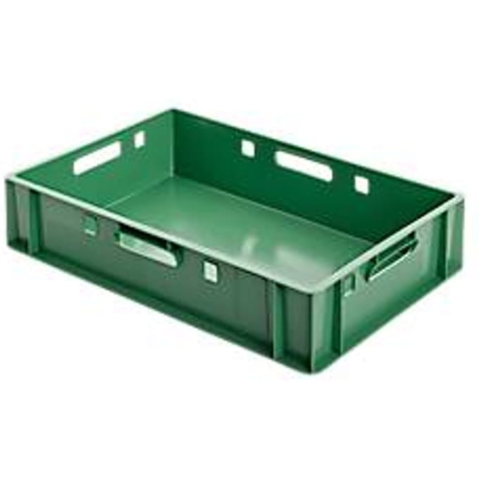 Euro Box vleeskrat, voedselveilig, inhoud 25,3 liter, gesloten uitvoering, groen