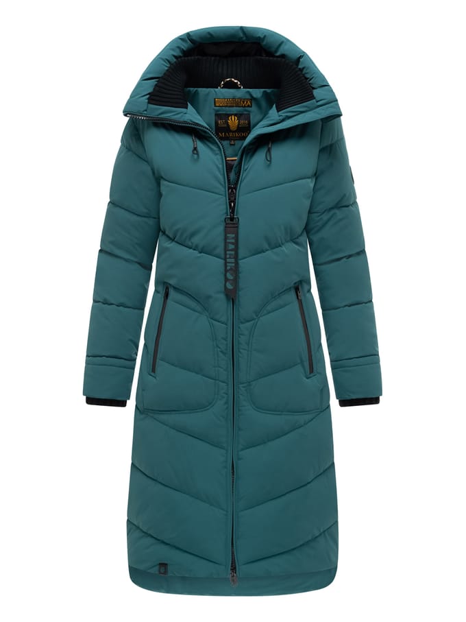 Marikoo dames winterjas Benikoo met capuchon & geribde kraag – warm en stijlvol
