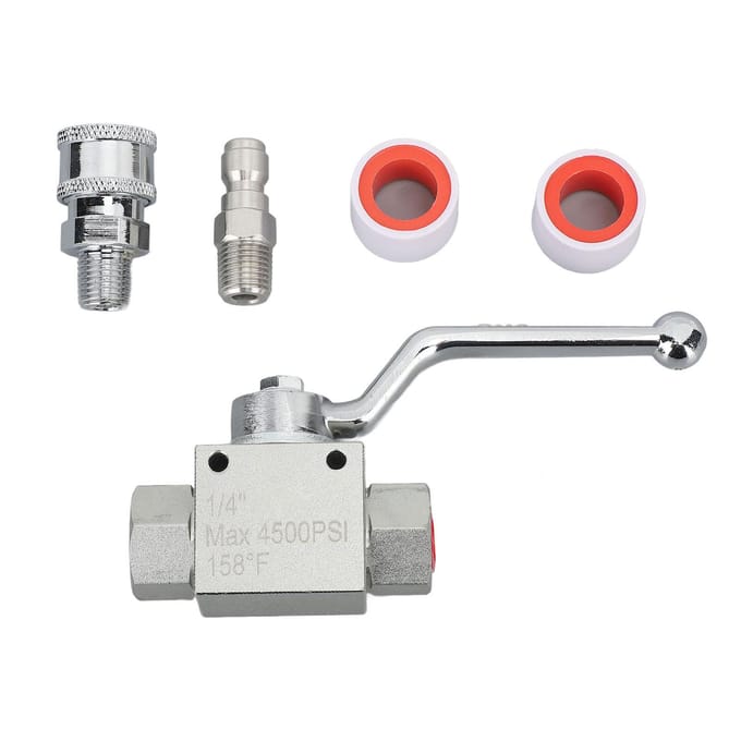 Hogedrukreiniger Kogelkraan Kit RVS Snelkoppelingen 4500 PSI Slangaccessoires