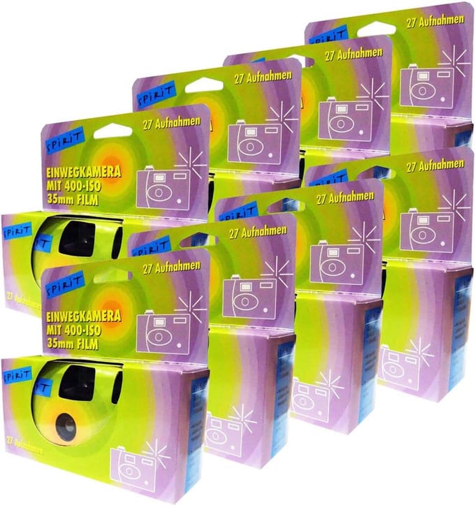 8x Wegwerpcamera Sets met Flits - Ideaal voor Feestjes en Bruiloften (27 Opnames per Camera)