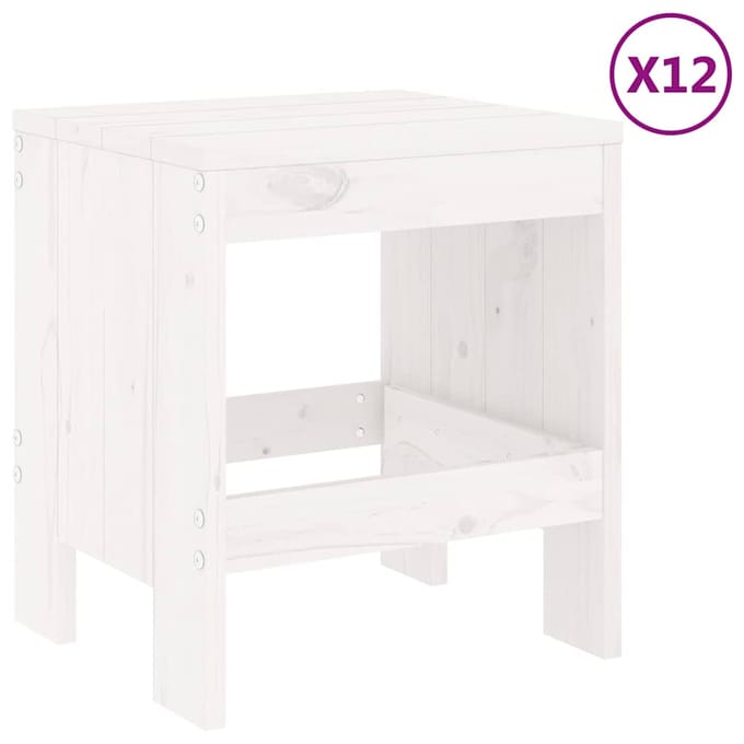 vidaXL - 13-delige - Tuinset - massief - grenenhout - wit