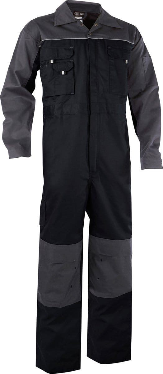 Tweekleurige overall met kniezakken