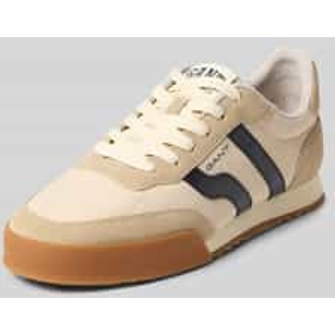 Sneakers van leermix met logodetail model 'Baylle'