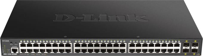 D-Link DGS-1250-52XMP/E Smart Managed Switch [48x Gigabit Ethernet PoE+, 370W, 4x 10 Gbit/s SFP+]
