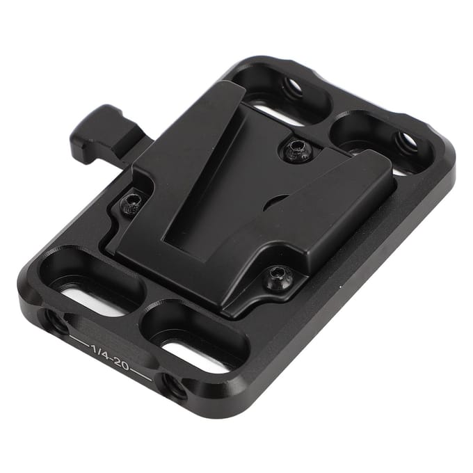 V Mount Batterijplaat 14in 38in Schroefdraadgaten Aluminiumlegering Snelkoppeling Camera V Lock Batterij black