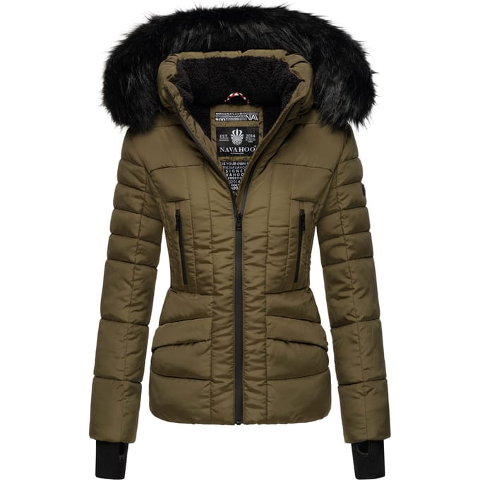 Navahoo Dames Winterjas Adele – Warm, Met Teddyvoering & Afneembare Bontkraag