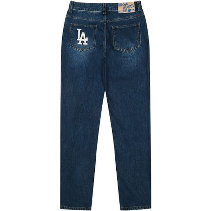 MLB Los Angeles Dodgers Jeans Décontractés Coupe Droite Homme Pantalons Bleu 31DPM1041-07U M blue