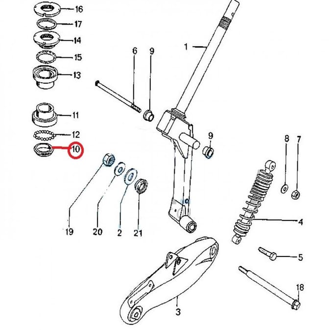 Cuvette inf colonne direction pour scooter Peugeot 50 speedfight Neuf