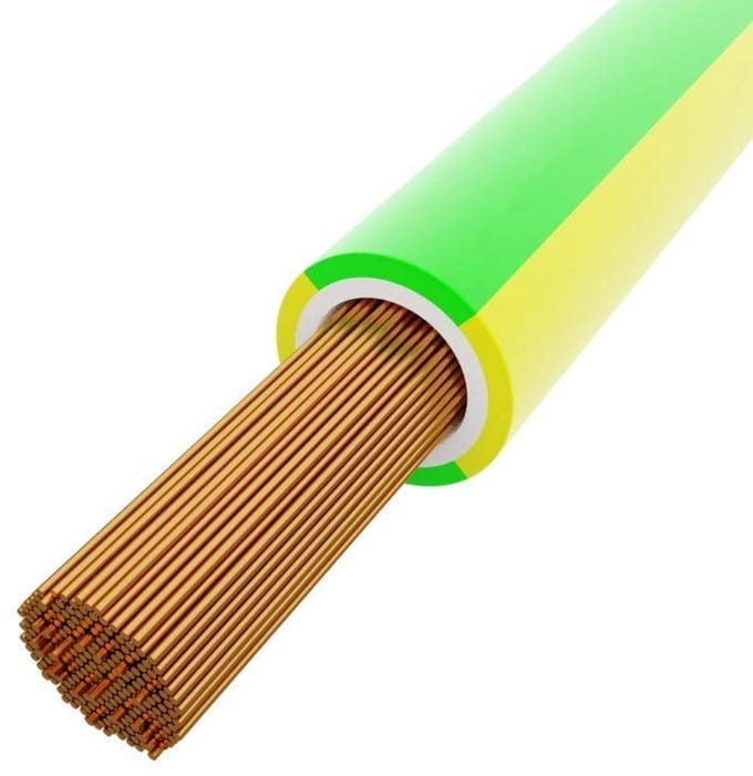Elektrische Kabel - Installatie Draad - Schakelsystemen - PVC Geïsoleerd - 1 Meter 16mm2 - Geel Groen