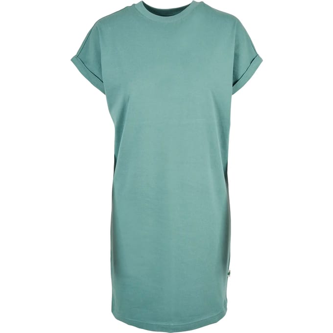 Urban Classics - Organic Cotton Cut On Sleeve Tee Korte jurk - M - Groen