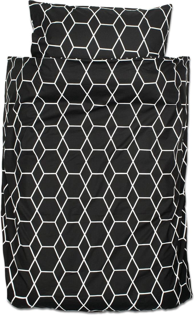 Briljant Baby Dekbedovertrek Grid - Junior - 120x150 - Zwart