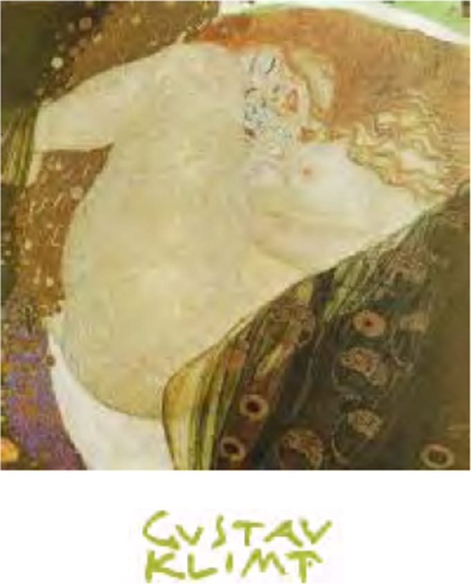 Mini kunstposter - Gustav Klimt - Danae - 24x30 cm