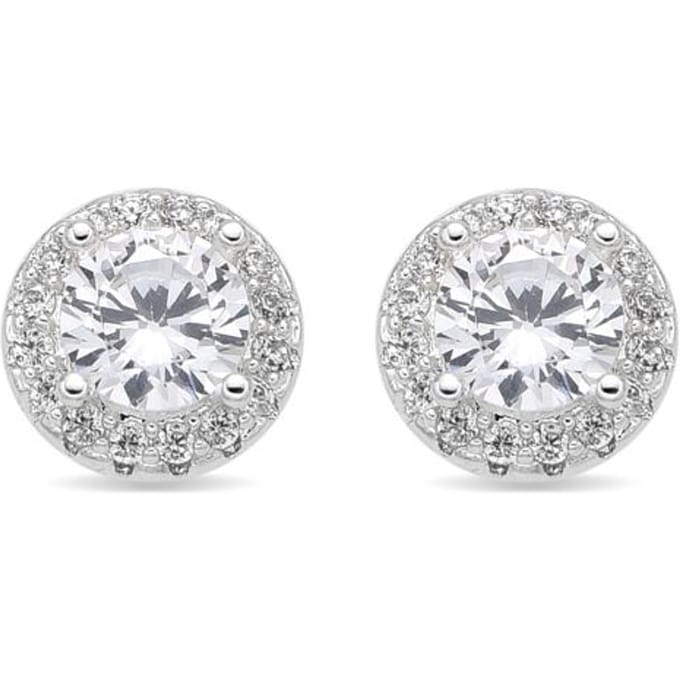 Boucles d'oreilles - LUXENTER - Shog Medium - Zircone brillante - Finition argentée - Plaqué rhodium gray