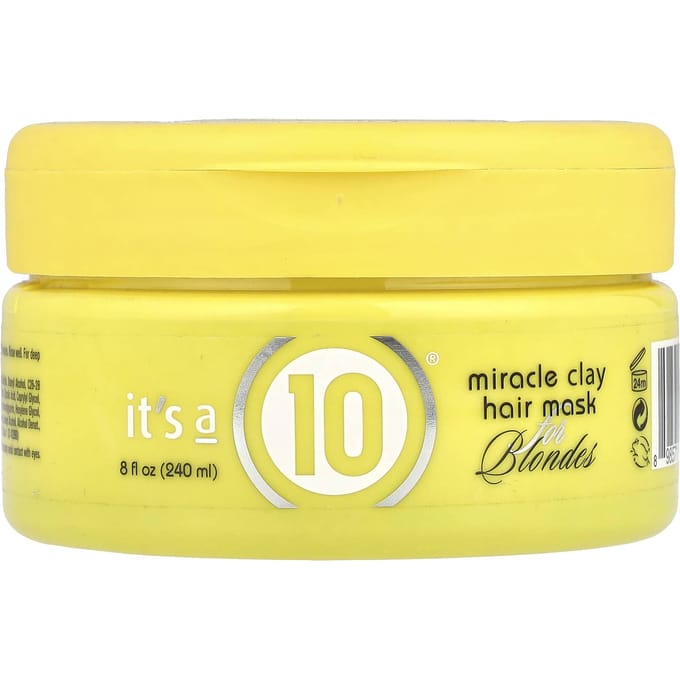 C'est un 10, Masque Capillaire Argile Miracle, Pour Blondes, 8 fl oz (240ml) yellow