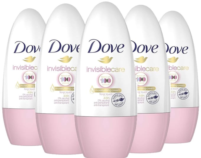 Dove Deo Roller Invisible Care 5 x 50 ml - Voordeelverpakking
