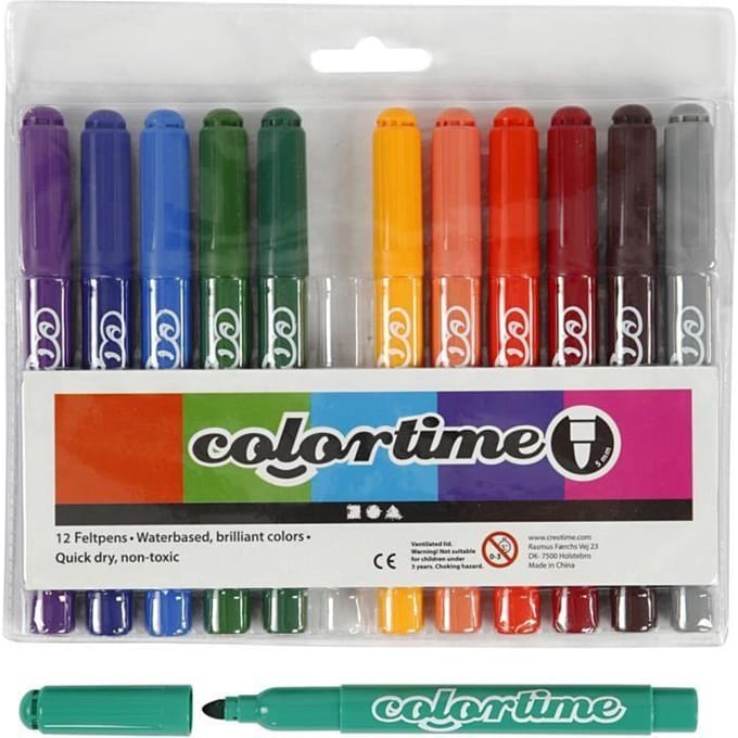 Creativ Company Colortime - Marker 5 mm - 12 stuks