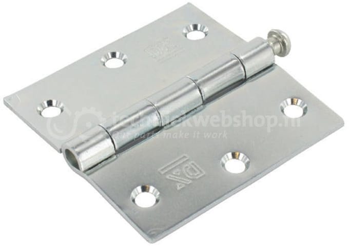 3 stuks Dulimex Scharnier - 51x51mm - gladde messing pen - staal verzinkt