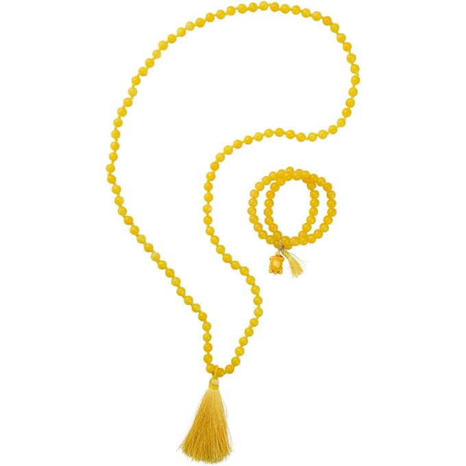 Set parelkettingen - geel - Gr. Standaardmaat van Goldner Fashion