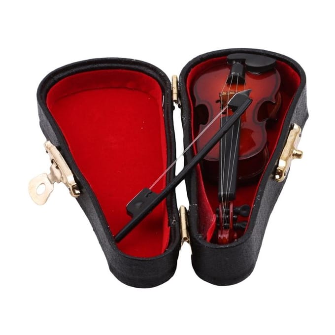 Collection Modèle Décoration Cadeaux Avec Support Instruments de Musique Miniatures Mini Violon en Bois red
