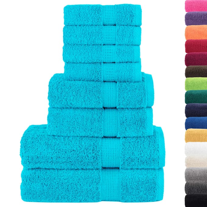 vidaXL - 8-delige - Handdoekenset - SOLUND - 600 - g/m² - turquoise