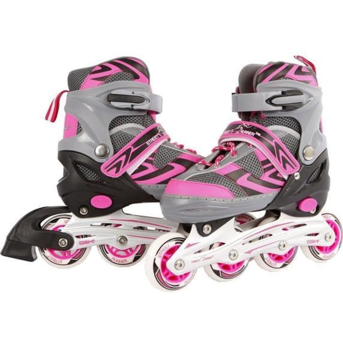 Inline skates maat 29-32 roze/grijs verstelbaar Skates/Skeelers