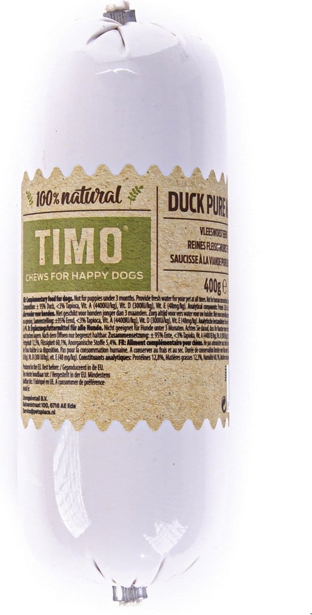 Timo Vleesworst Eend - Hondensnacks - 400 g