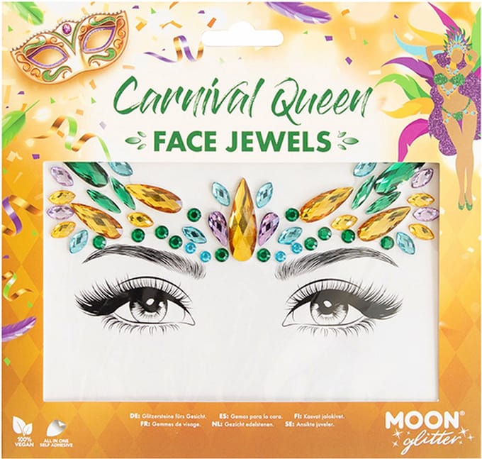 Moon Creations - Moon Glitter - Carnival Queen Gezicht Diamanten Sticker - Multicolours
