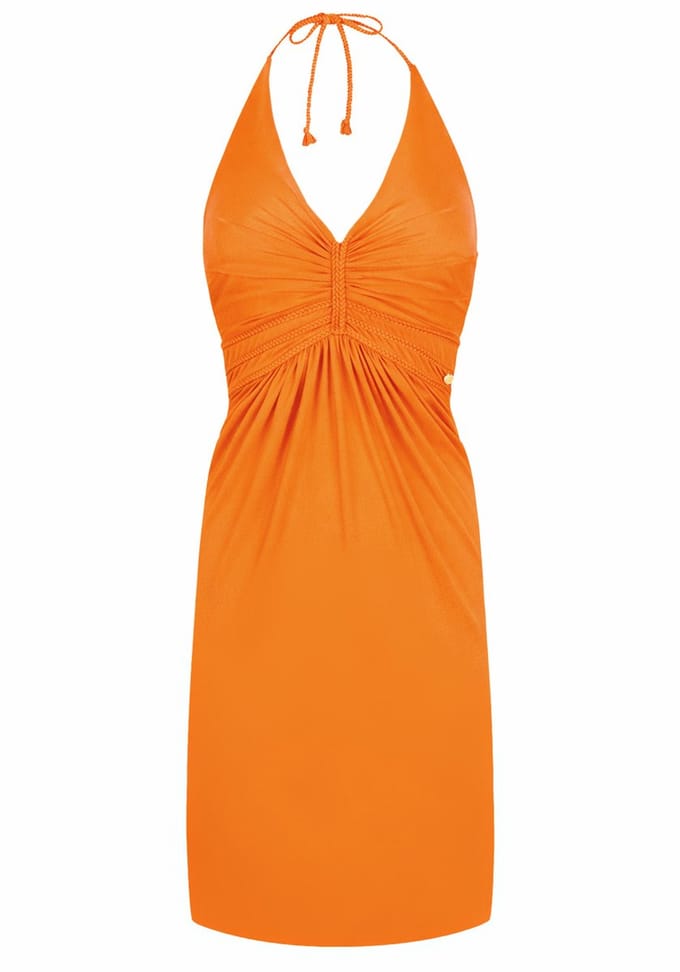 Chic by Lirette - Korte halter jurk Natural - Oranje - L