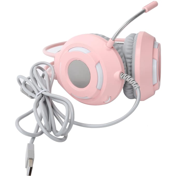 Casque Over-Ear AJAZZ Son Stéréo 7.1 Réduction de Bruit Casque Filaire avec Interface USB(Rose ) rose