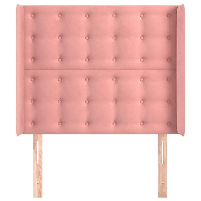 vidaXL - Hoofdbord - met - randen - 103x16x118/128 - cm - fluweel - roze