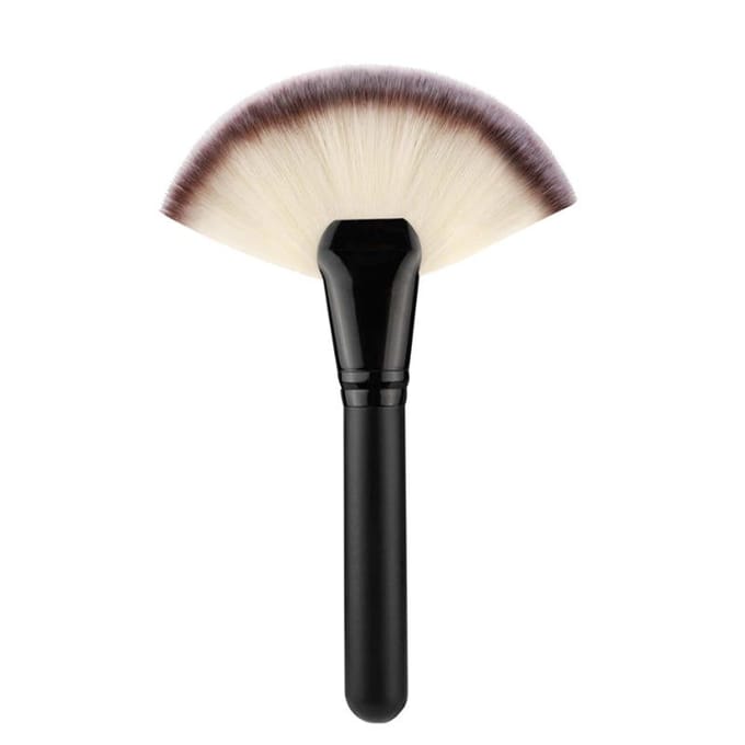 Pinceau Highlighter en Forme d'Éventail Unique, Pinceau de Maquillage Doux en Forme d'Éventail