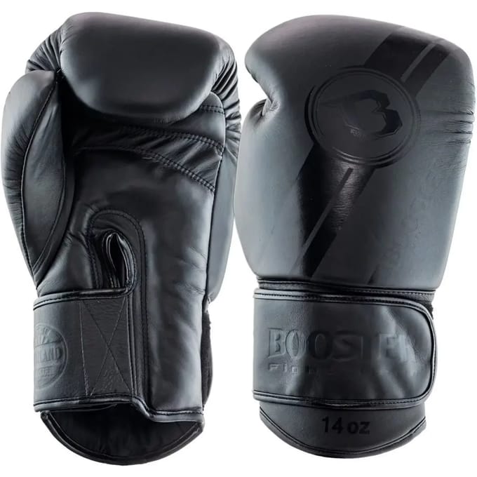 Booster BGL V3 Leren Bokshandschoenen – Zwart/Zwart – 14 oz