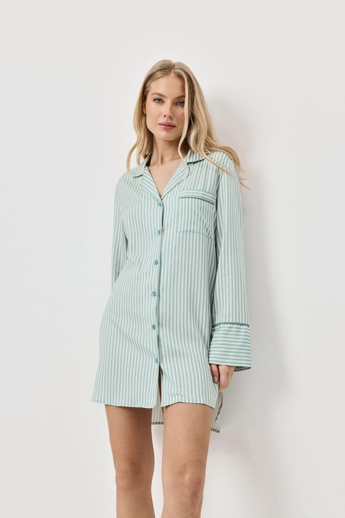 Aruelle Moss Dames Nachthemd Green Beige Groen S