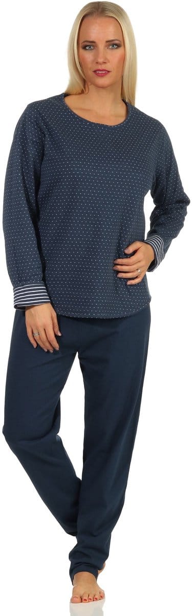 Normann dames pyjama met lange mouwen en omkeerbare pasvorm
