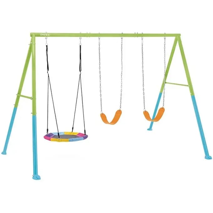 Schommelset 3 schommels met vogelnest voor kinderen Intex