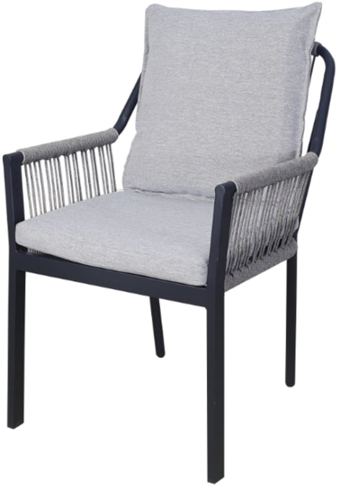 Fleur dining tuinstoel aluminium antraciet rope