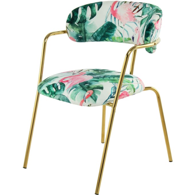 Padiro eetkamerstoelen set van 2 - meerkleurig / groen - fluweel - ijzeren onderstel