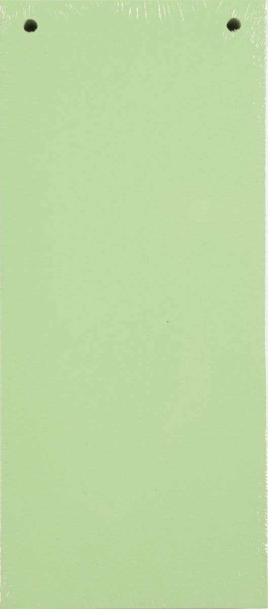 Exacompta 12x Pak van 100 horizontale tabstroken met perforatie 180g - 105x240mm - Groen - 13345B