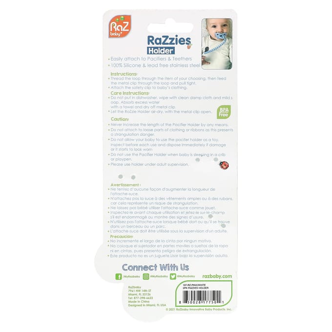 Razzies Speen, 0M+, Roze/Beige, 2 Stuks white