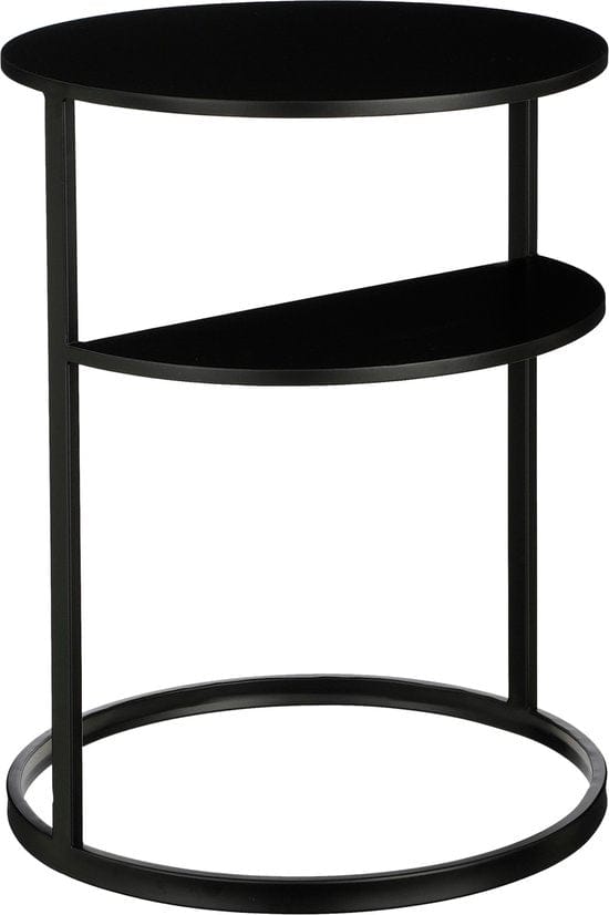 Mica Decorations Noah Bijzettafel - H58 x Ø45 cm - Metaal - Zwart