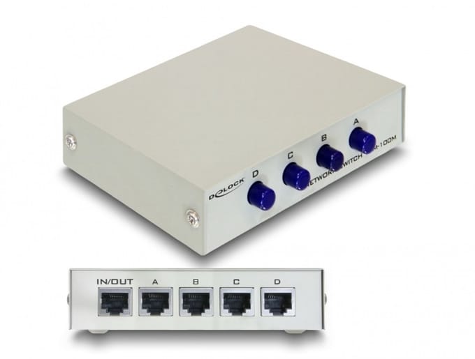 Delock Switch RJ45 10/100 Mbps 4 port manual bidirectional