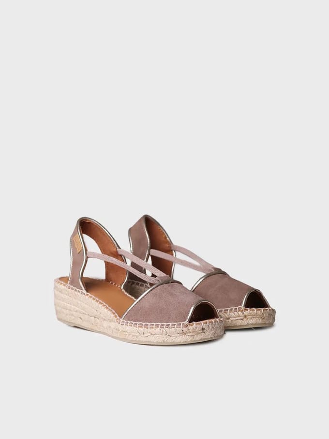 Suède espadrille met sleehak voor dames | BILDA